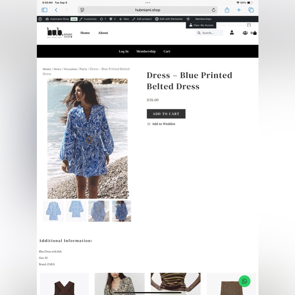Zara Blue Patterned Long Sleeve Dress